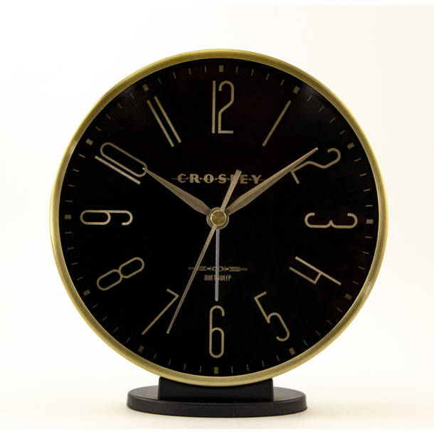 Crosley Analog Metal Quartz Movement / Crystal Tabletop Clock with